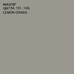 #9A978F - Lemon Grass Color Image